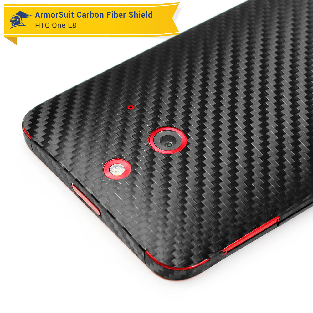 HTC One E8 Screen Protector + Black Carbon Fiber Film Protector