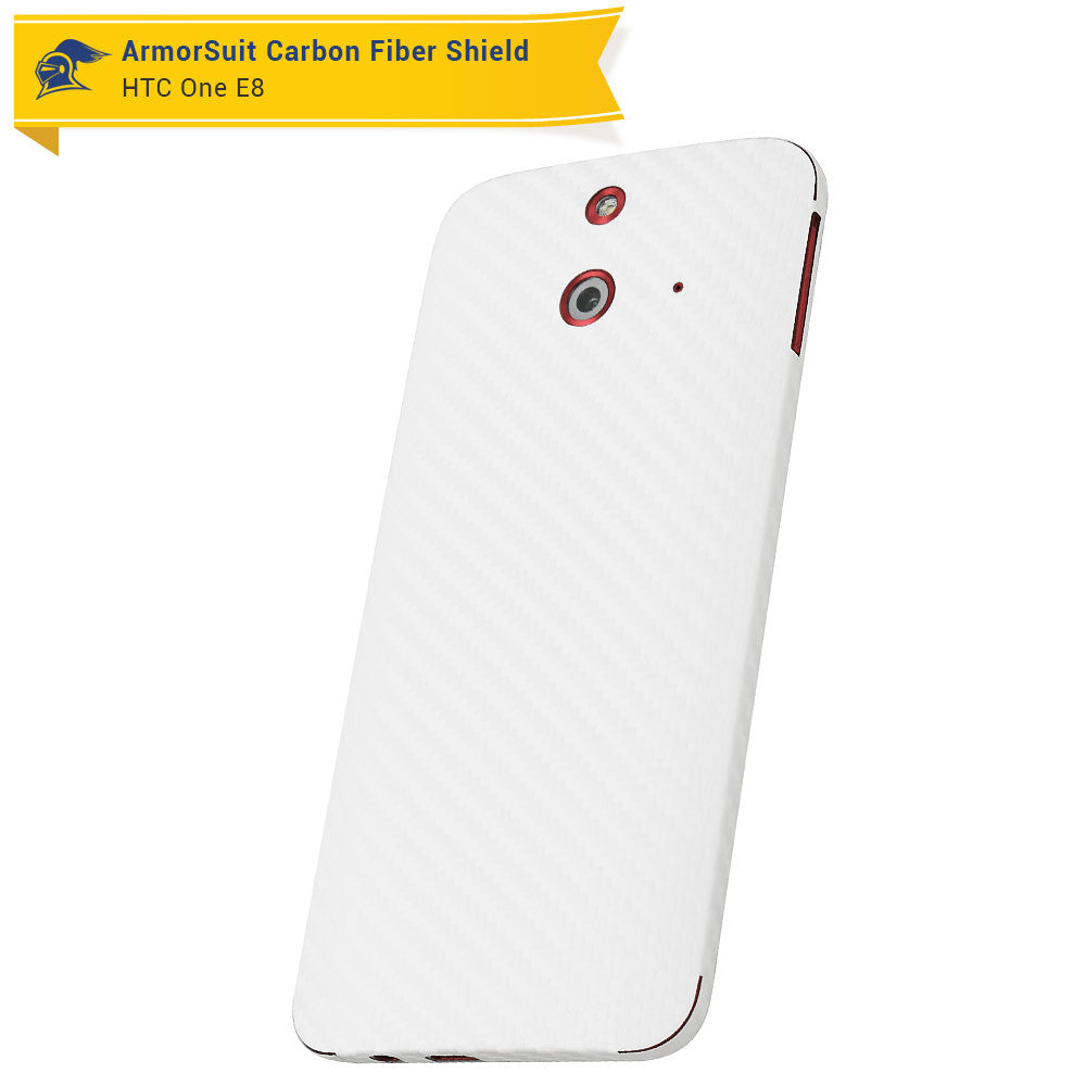 HTC One E8 Screen Protector + White Carbon Fiber Film Protector