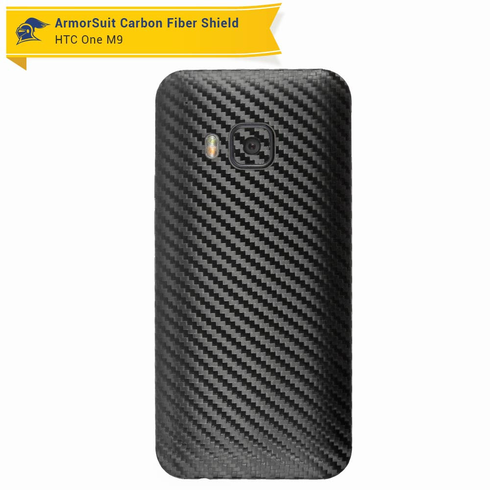 HTC One M9 Screen Protector + Black Carbon Fiber Film Protector