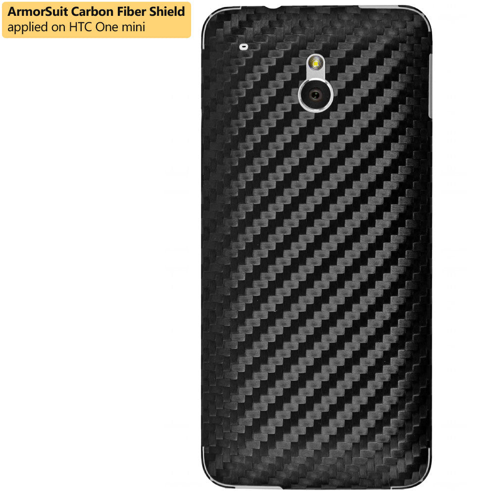 HTC One Mini Screen Protector + Black Carbon Fiber Film Protector