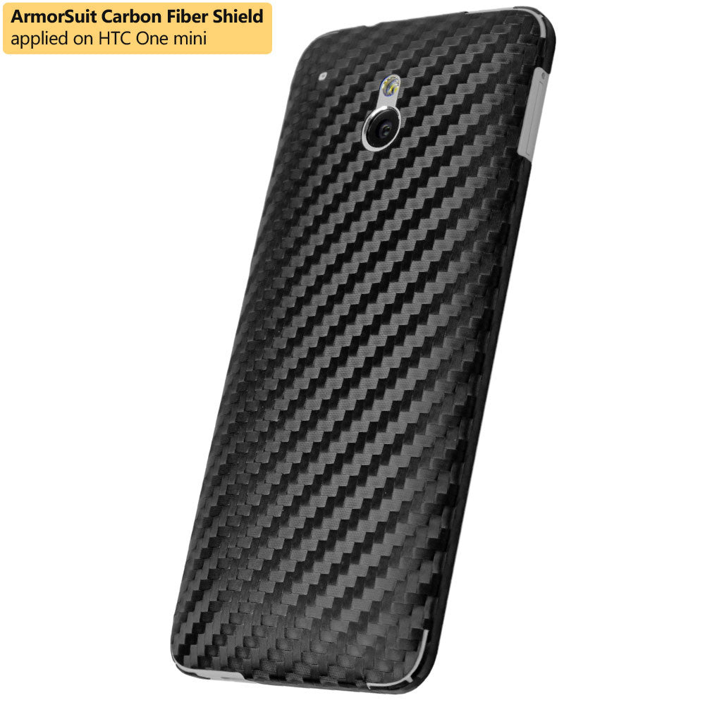 HTC One Mini Screen Protector + Black Carbon Fiber Film Protector