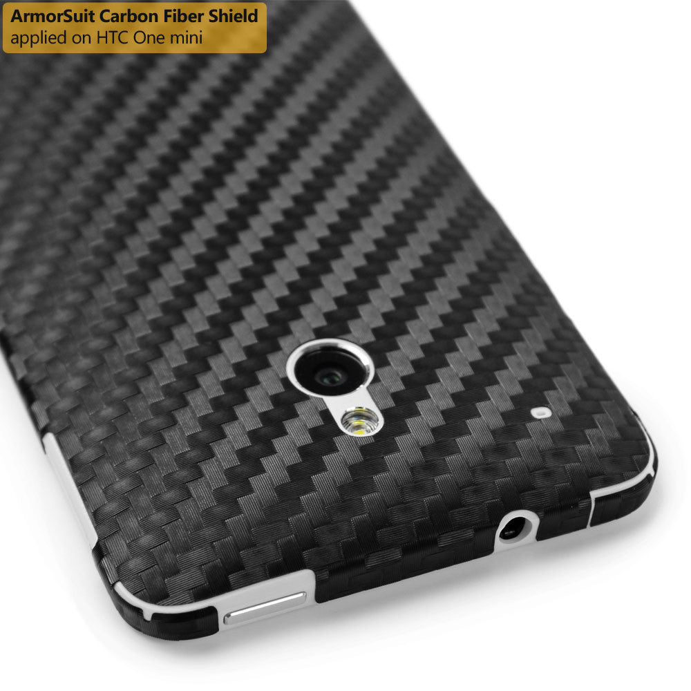 HTC One Mini Screen Protector + Black Carbon Fiber Film Protector