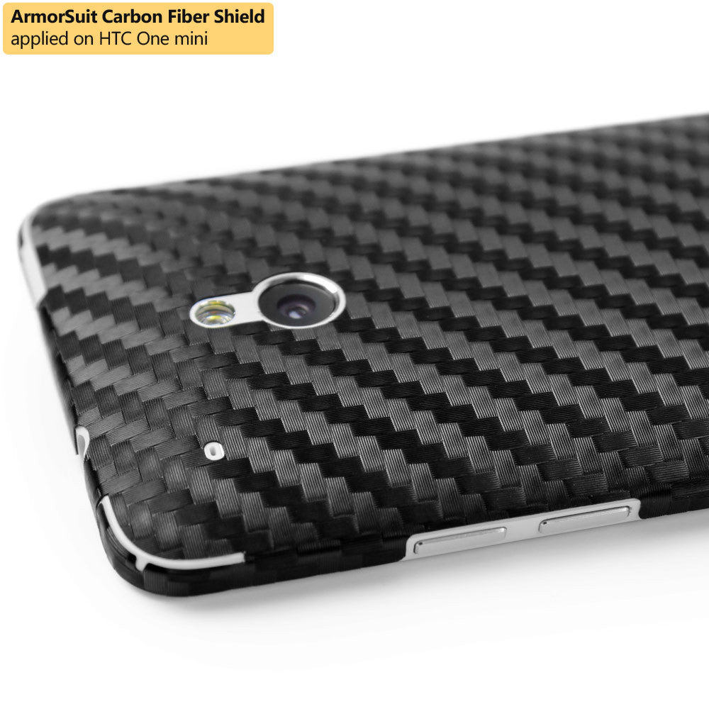 HTC One Mini Screen Protector + Black Carbon Fiber Film Protector