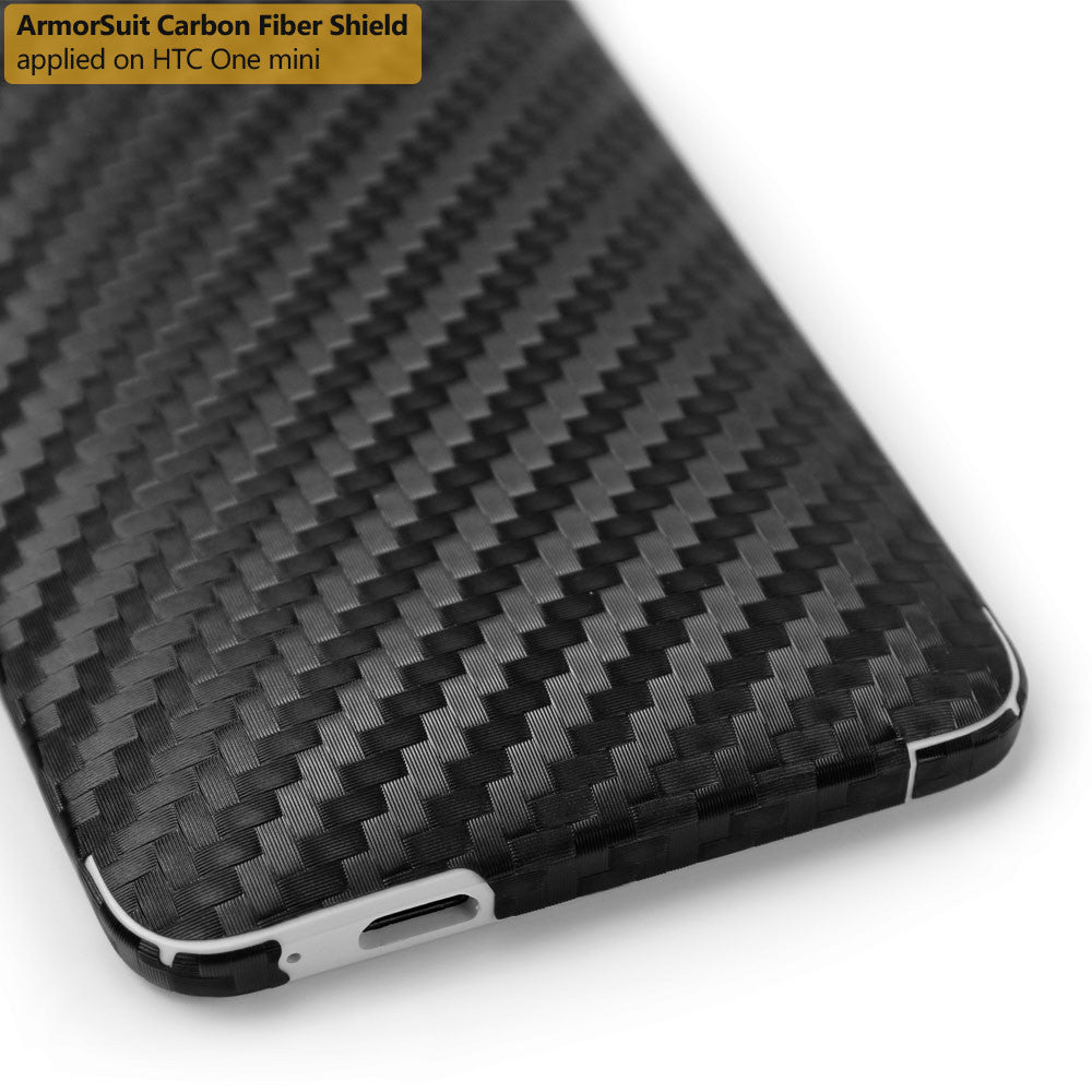 HTC One Mini Screen Protector + Black Carbon Fiber Film Protector