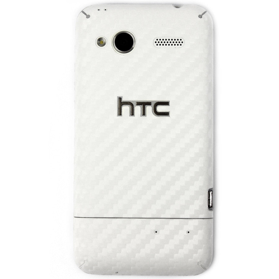 HTC Radar 4G Screen Protector + White Carbon Fiber Skin Protector