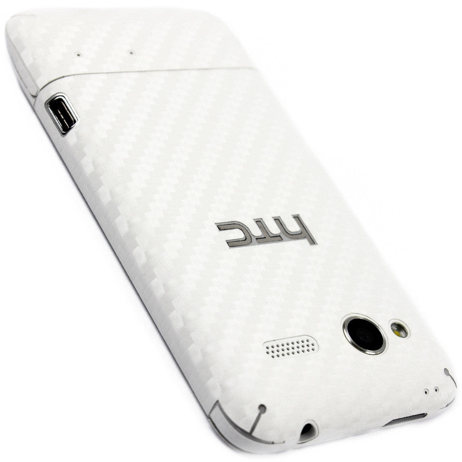 HTC Radar 4G Screen Protector + White Carbon Fiber Skin Protector