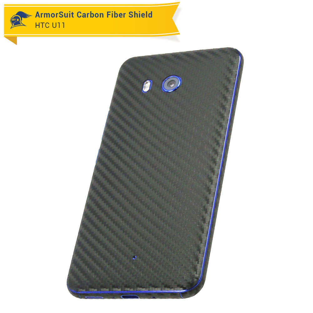 HTC U11 Screen Protector + Black Carbon Fiber Film Protector