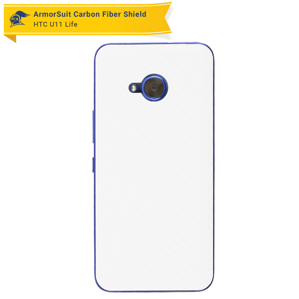 HTC U11 Life Screen Protector + White Carbon Fiber Film Protector