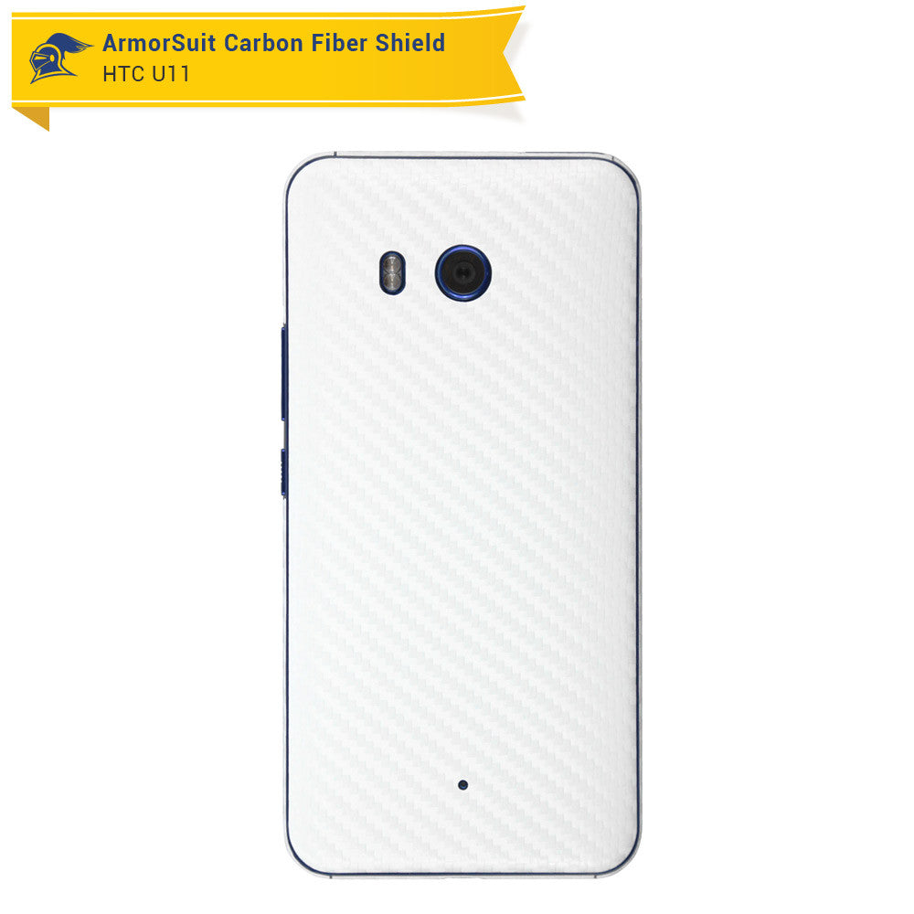 HTC U11 Screen Protector + White Carbon Fiber Film Protector