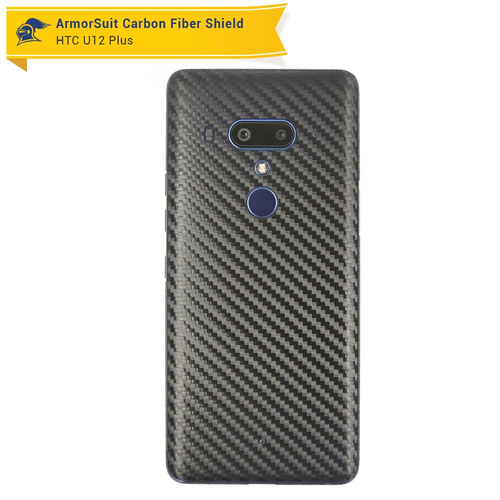 HTC U12 Plus Screen Protector + Black Carbon Fiber Film Protector