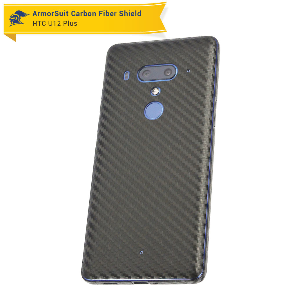 HTC U12 Plus Screen Protector + Black Carbon Fiber Film Protector