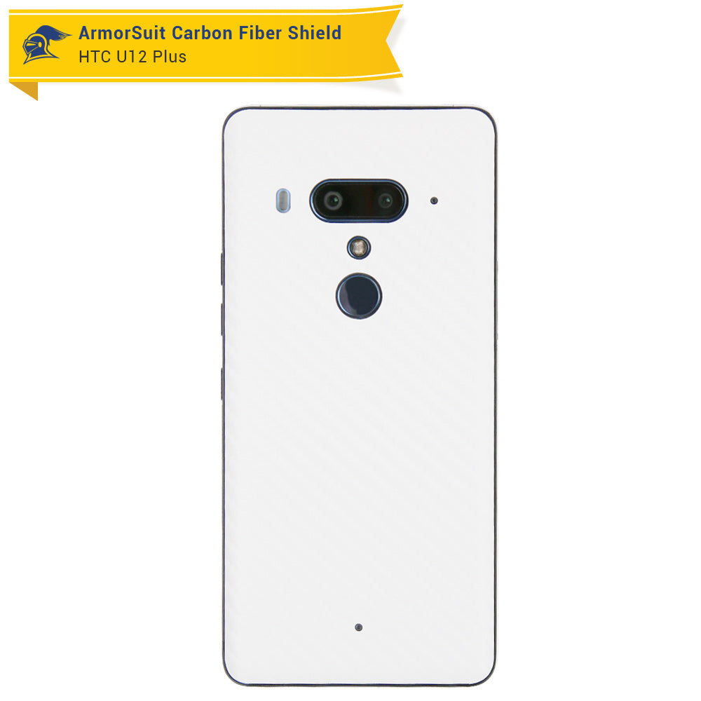 HTC U12 Plus Screen Protector + White Carbon Fiber Film Protector