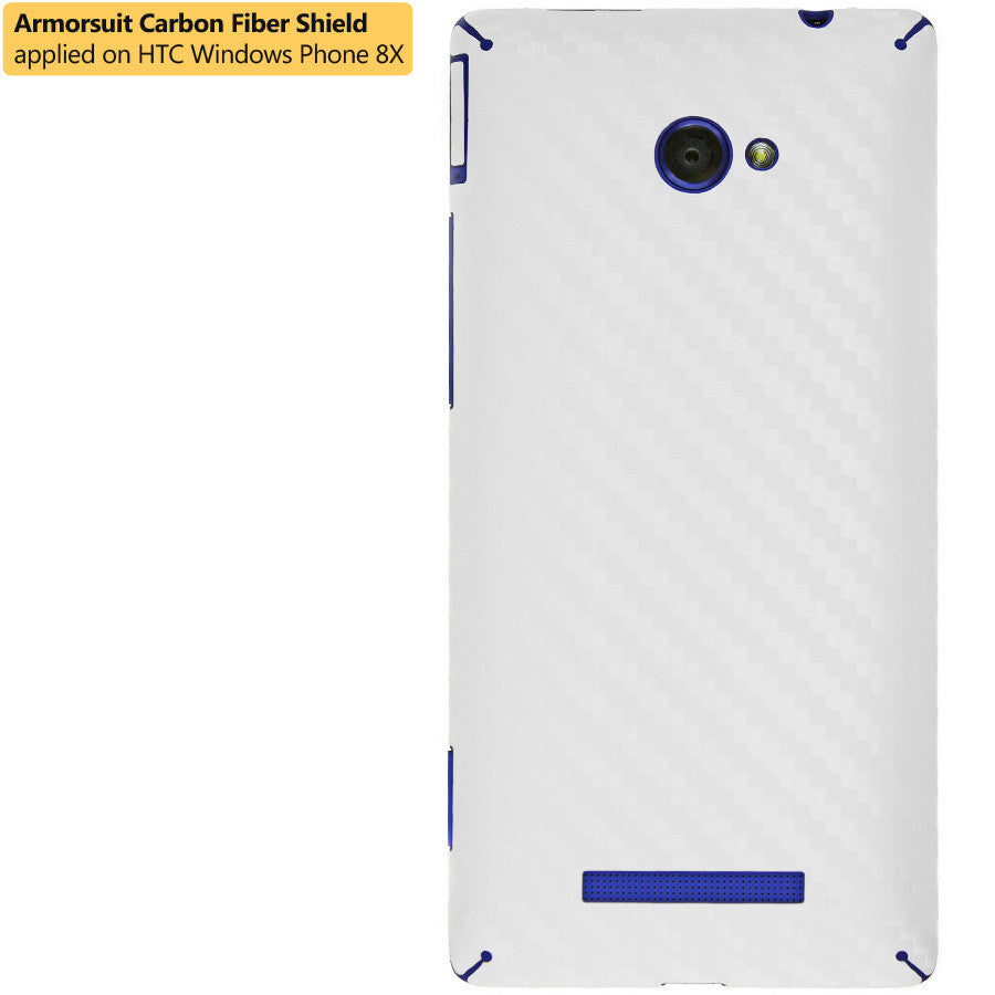 HTC Windows Phone 8X Screen Protector + White Carbon Fiber Film Protector