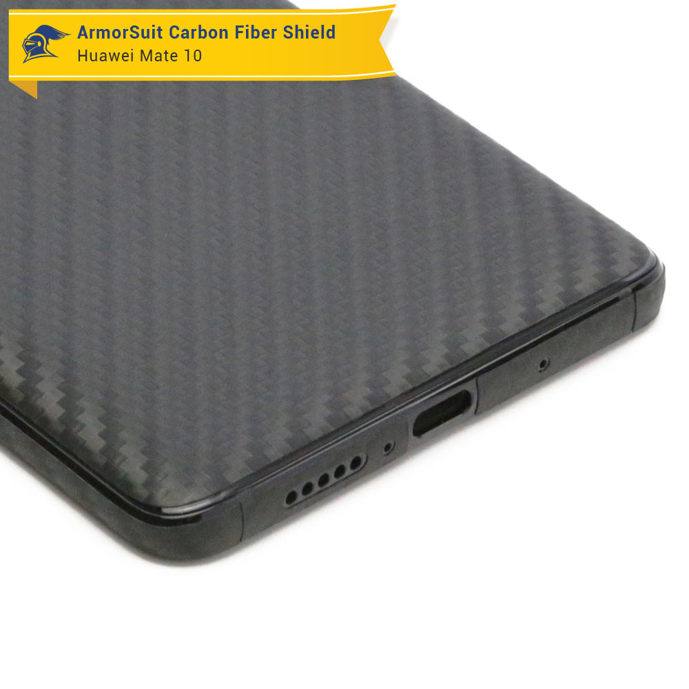 Huawei Mate 10 Screen Protector + Black Carbon Fiber Skin