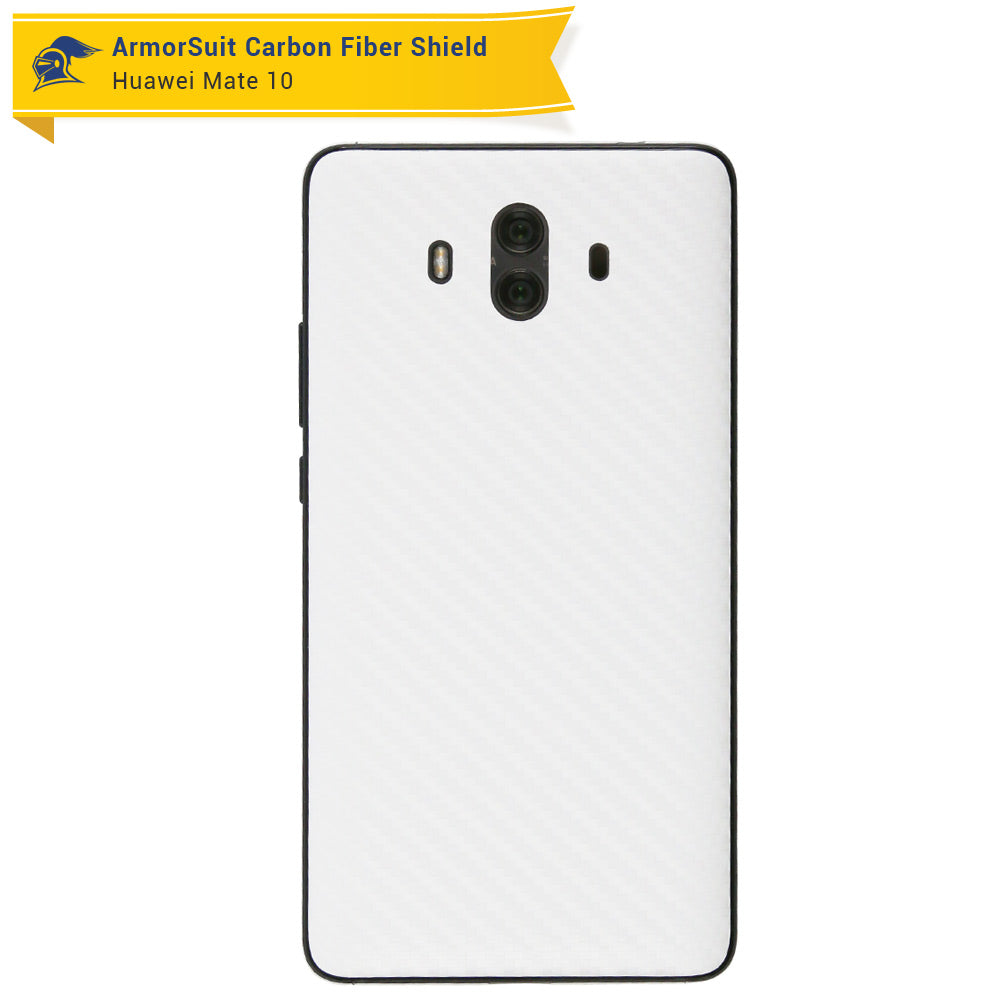 Huawei Mate 10 Screen Protector + White Carbon Fiber Skin