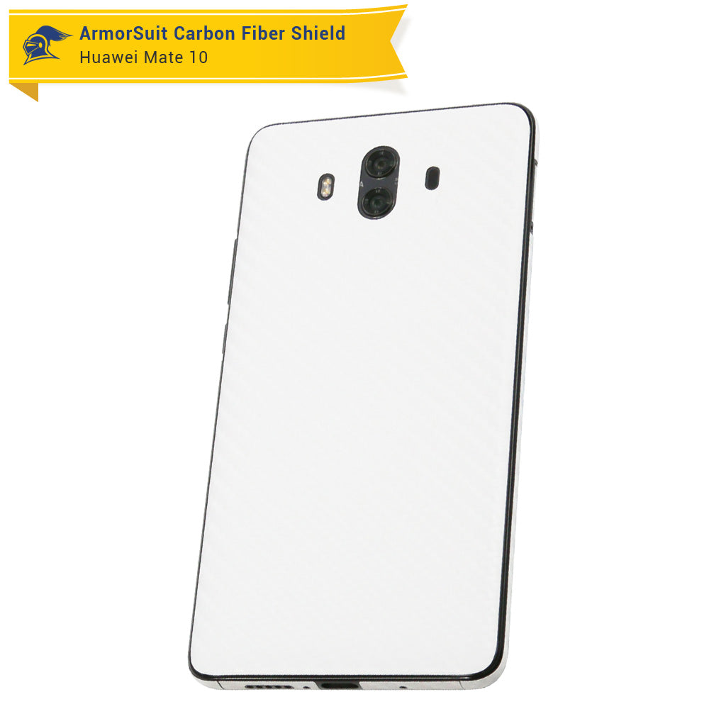 Huawei Mate 10 Screen Protector + White Carbon Fiber Skin