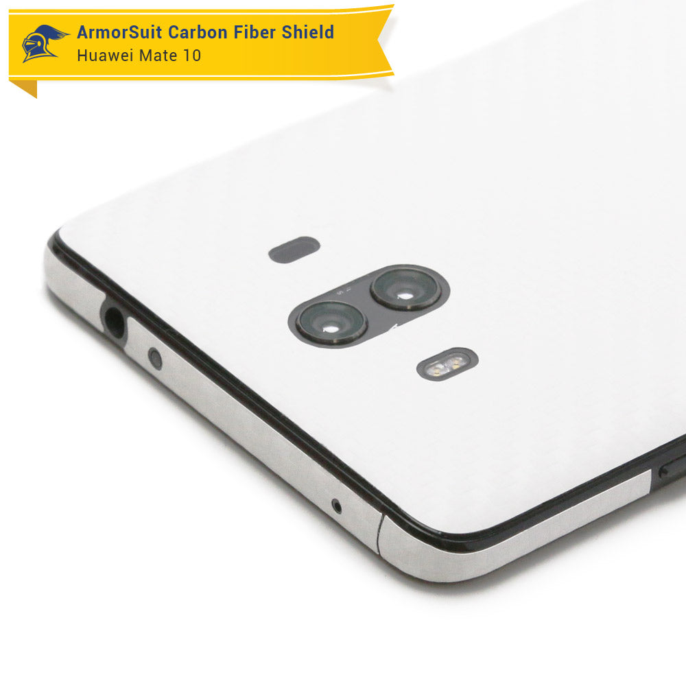 Huawei Mate 10 Screen Protector + White Carbon Fiber Skin