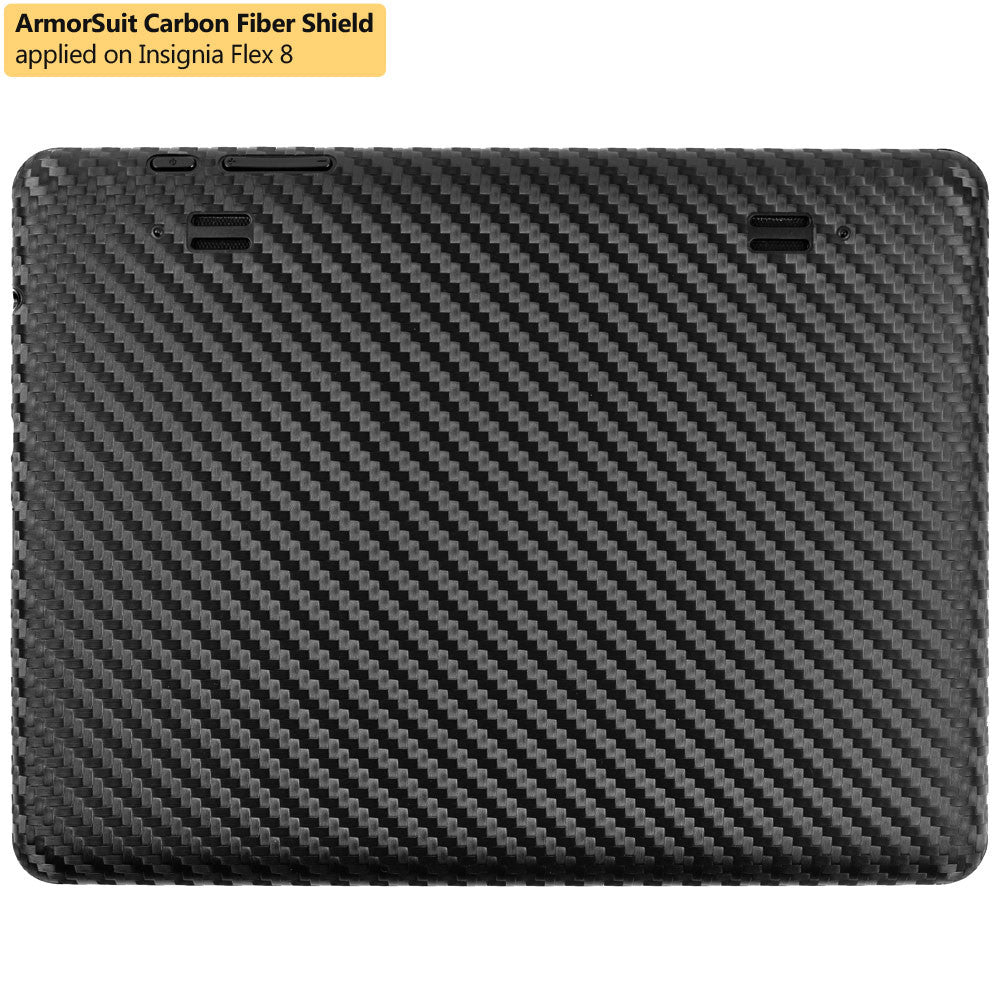 Insignia Flex 8 (NS-14T002) Screen Protector + Black Carbon Fiber Film Protector (Not Compatible with Flex 8 LTE)
