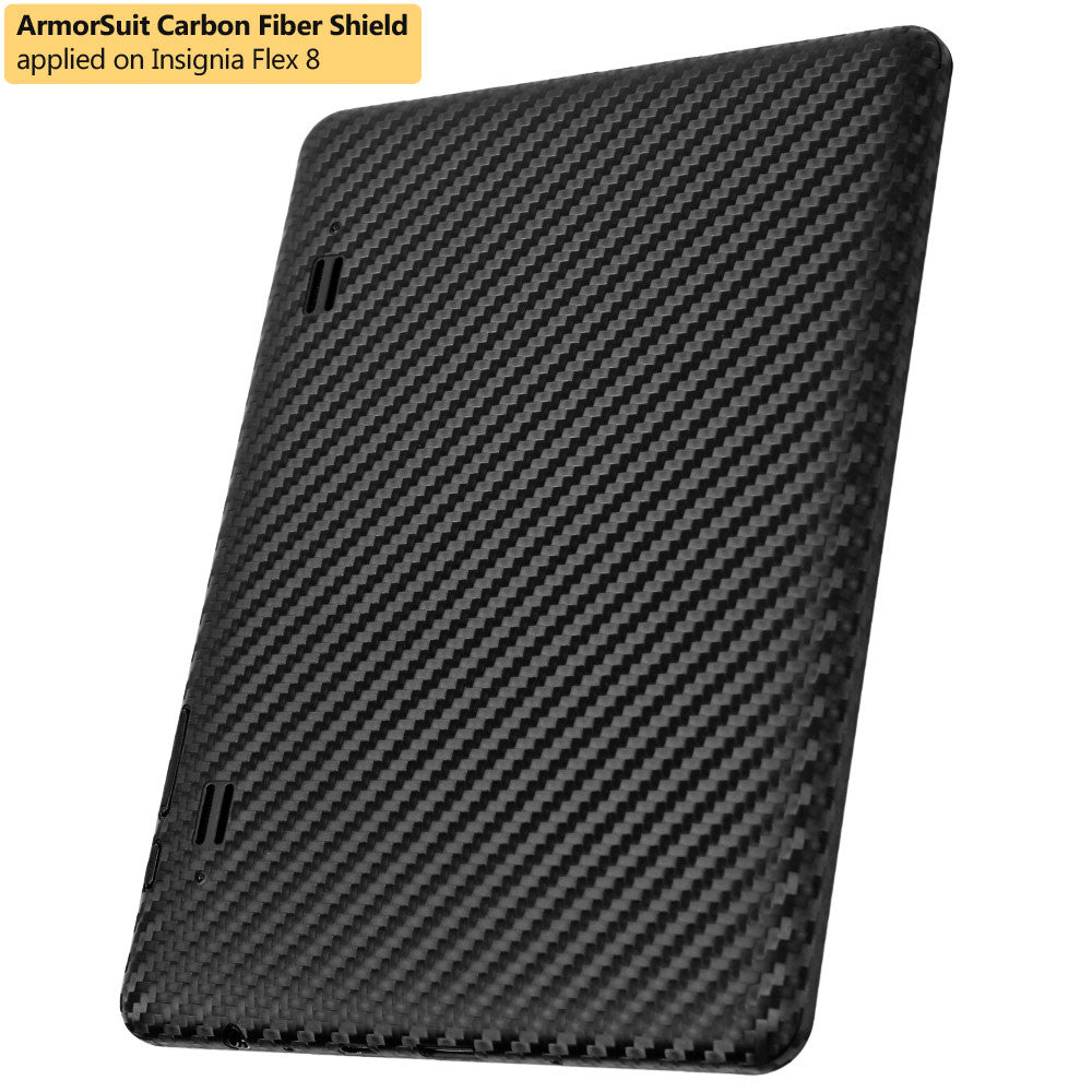 Insignia Flex 8 (NS-14T002) Screen Protector + Black Carbon Fiber Film Protector (Not Compatible with Flex 8 LTE)