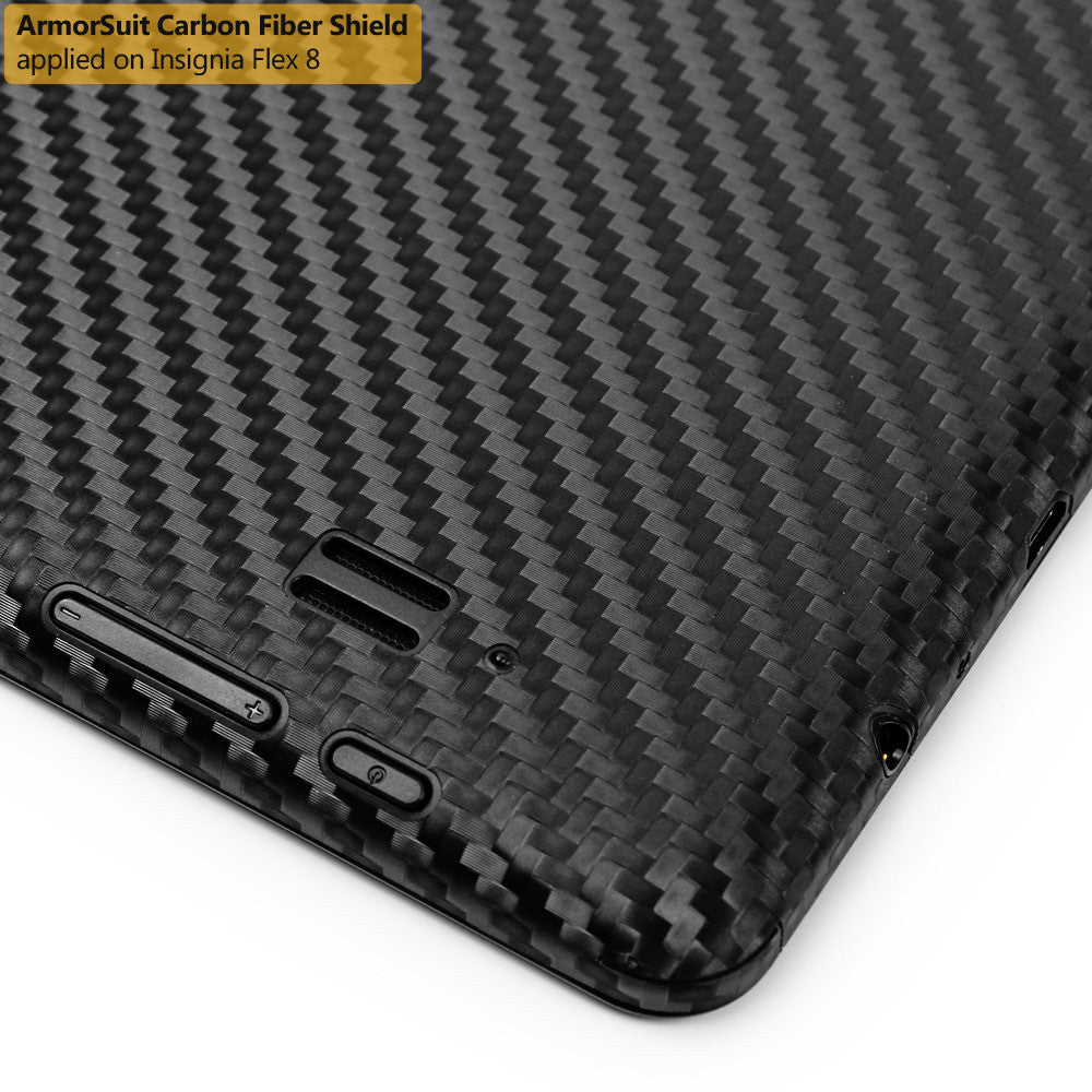 Insignia Flex 8 (NS-14T002) Screen Protector + Black Carbon Fiber Film Protector (Not Compatible with Flex 8 LTE)