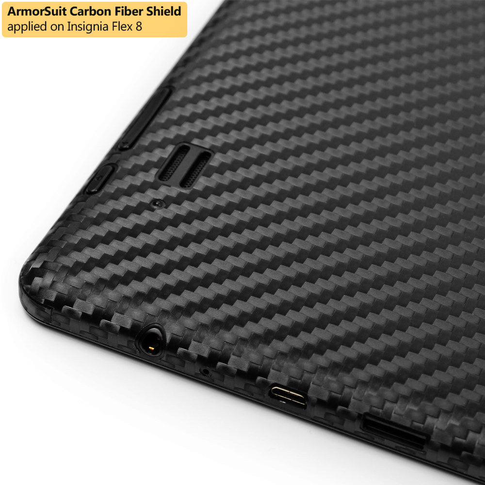 Insignia Flex 8 (NS-14T002) Screen Protector + Black Carbon Fiber Film Protector (Not Compatible with Flex 8 LTE)