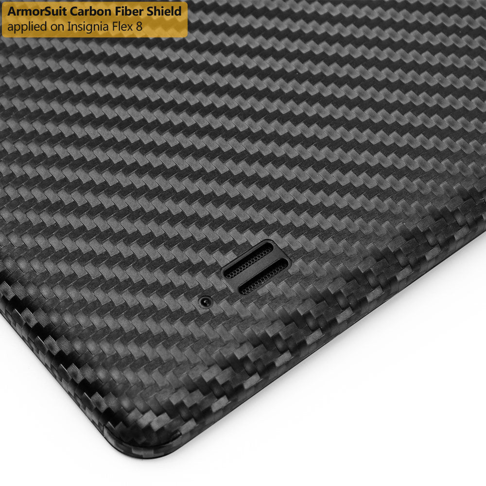 Insignia Flex 8 (NS-14T002) Screen Protector + Black Carbon Fiber Film Protector (Not Compatible with Flex 8 LTE)