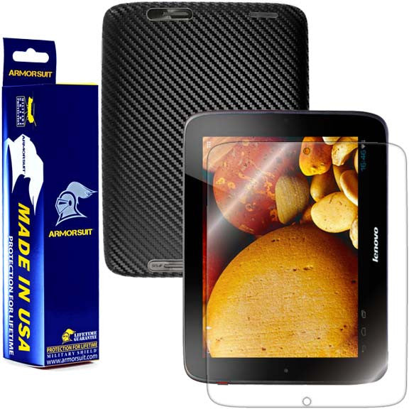 Lenovo IdeaTab S2109 / S2 Screen Protector + Black Carbon Fiber Skin Protector