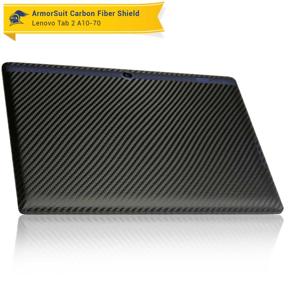 Lenovo Tab 2 A10 Screen Protector + Black Carbon Fiber Skin