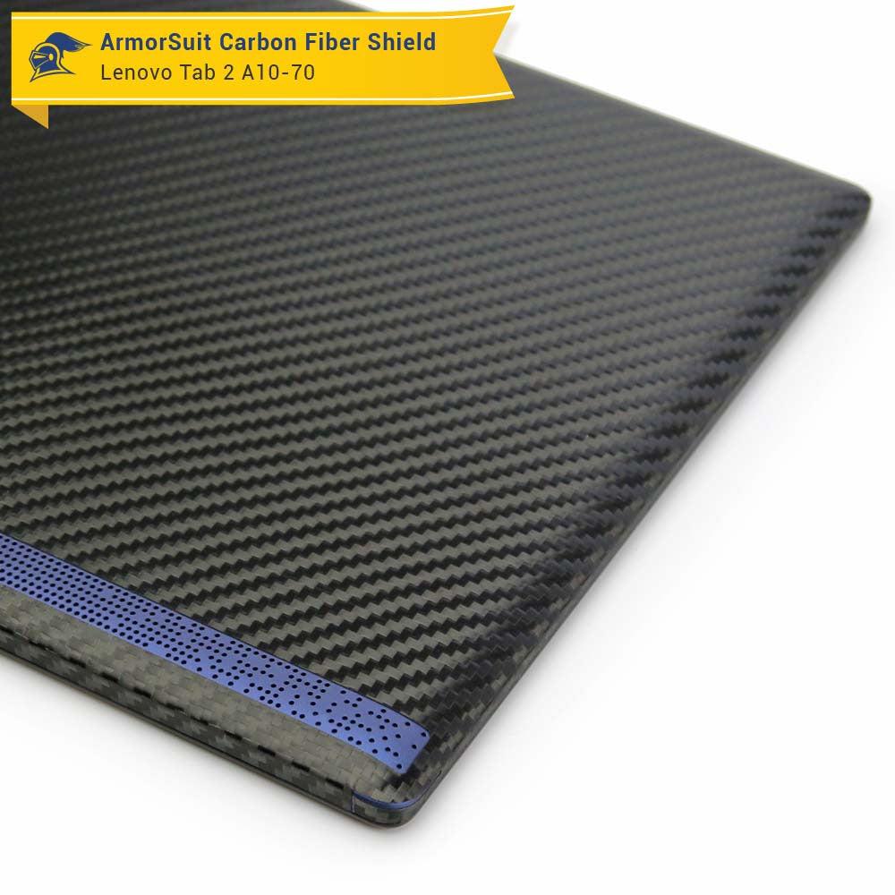 Lenovo Tab 2 A10 Screen Protector + Black Carbon Fiber Skin