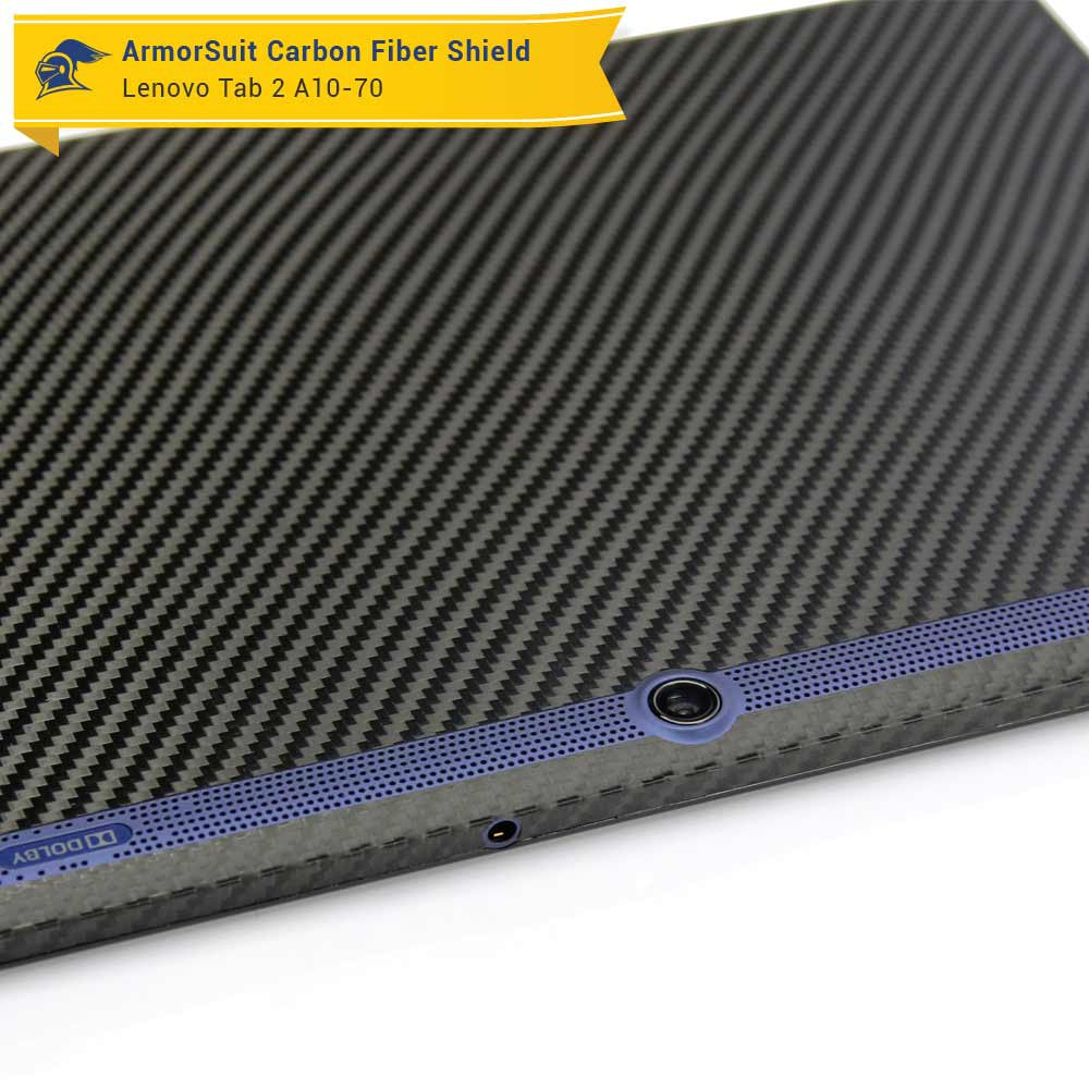 Lenovo Tab 2 A10 Screen Protector + Black Carbon Fiber Skin