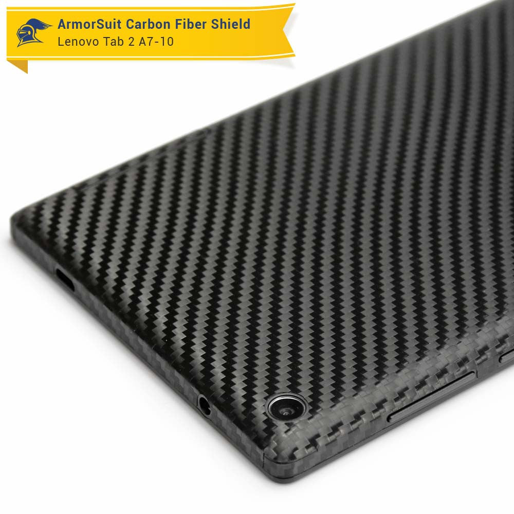 Lenovo Tab 2 A7 Screen Protector + Black Carbon Fiber Skin