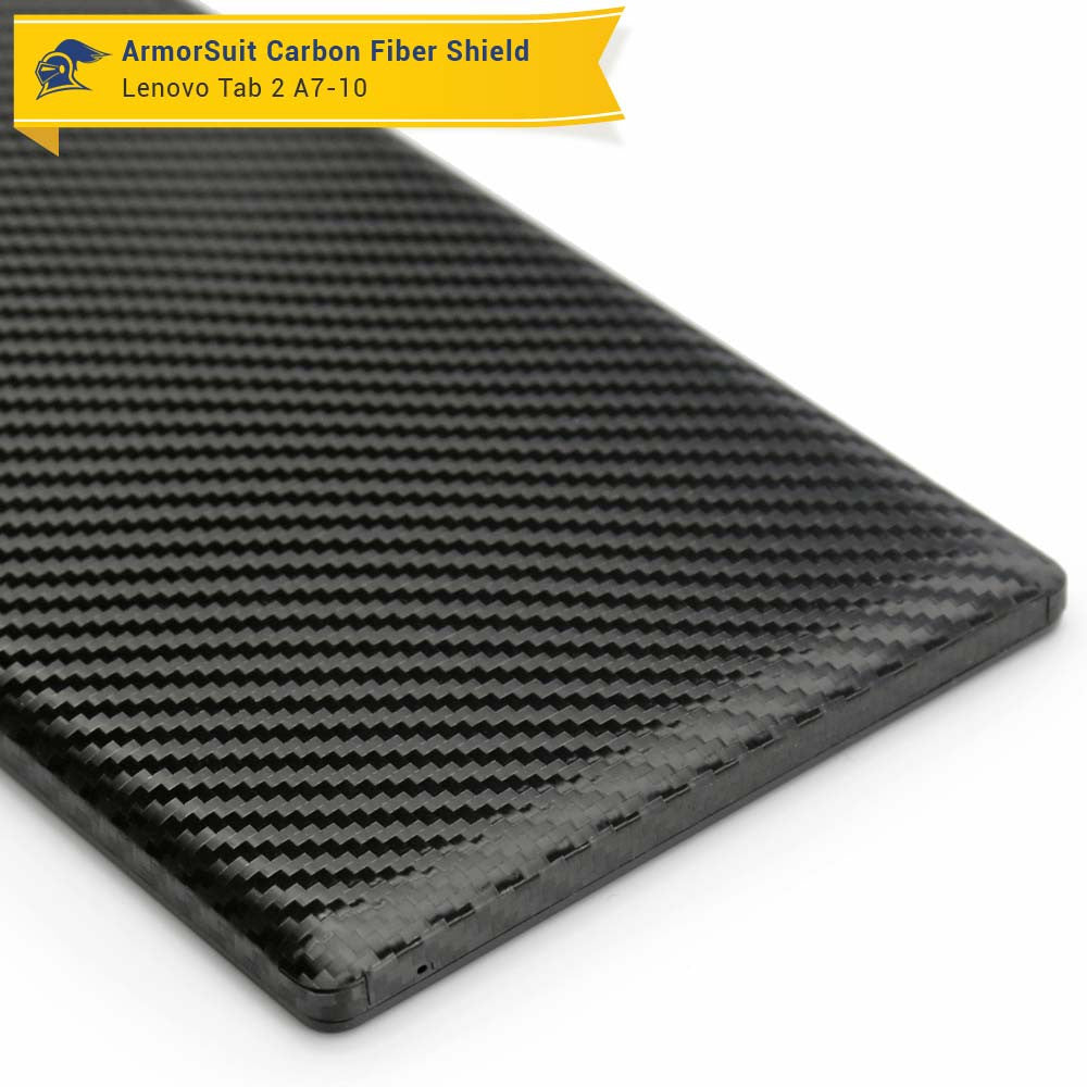 Lenovo Tab 2 A7 Screen Protector + Black Carbon Fiber Skin