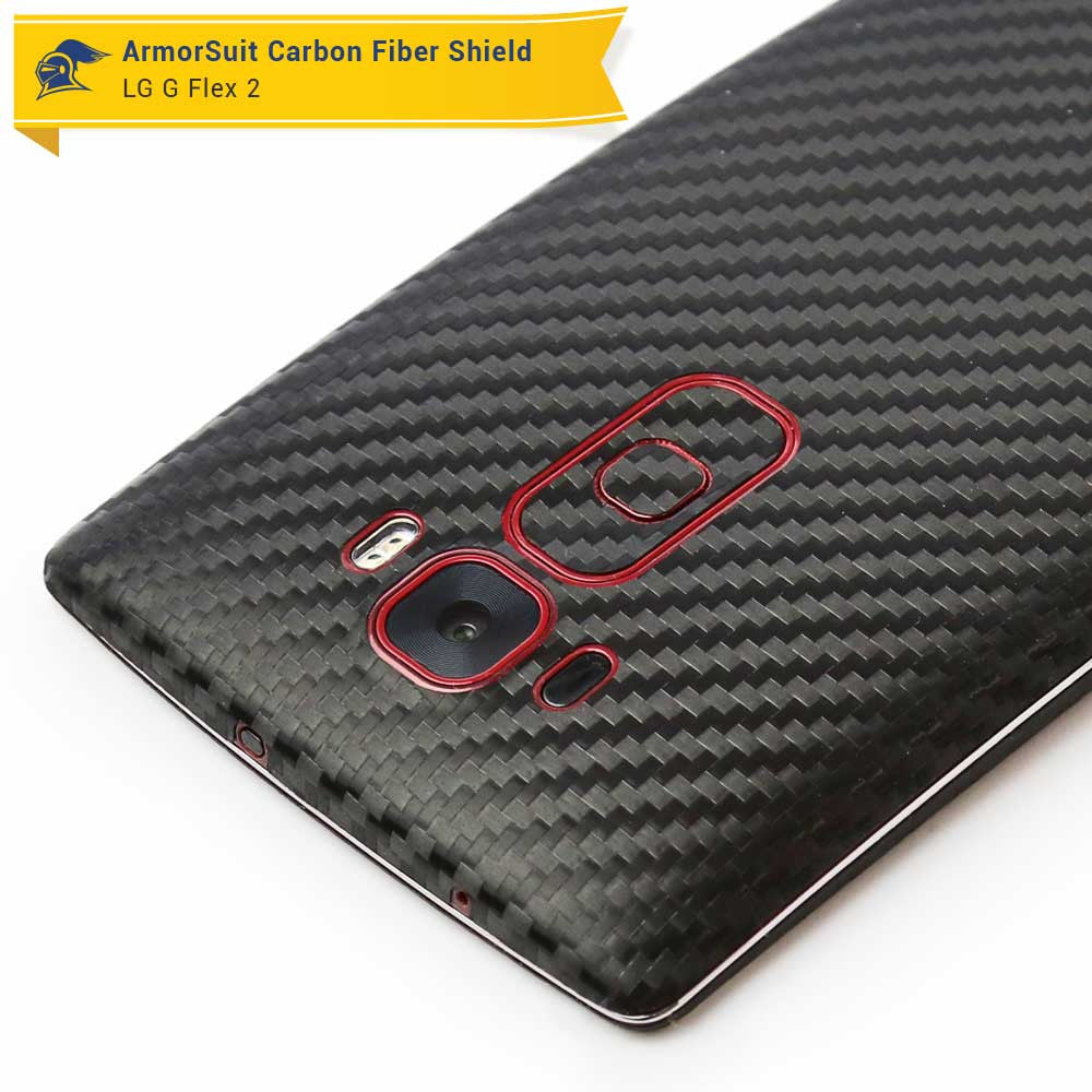 LG G Flex 2 Screen Protector + Black Carbon Fiber Skin Protector