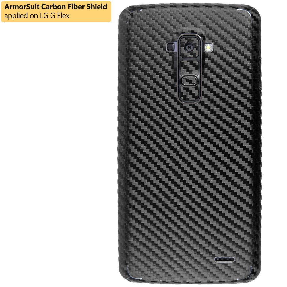 LG G Flex Screen Protector + Black Carbon Fiber Film Protector