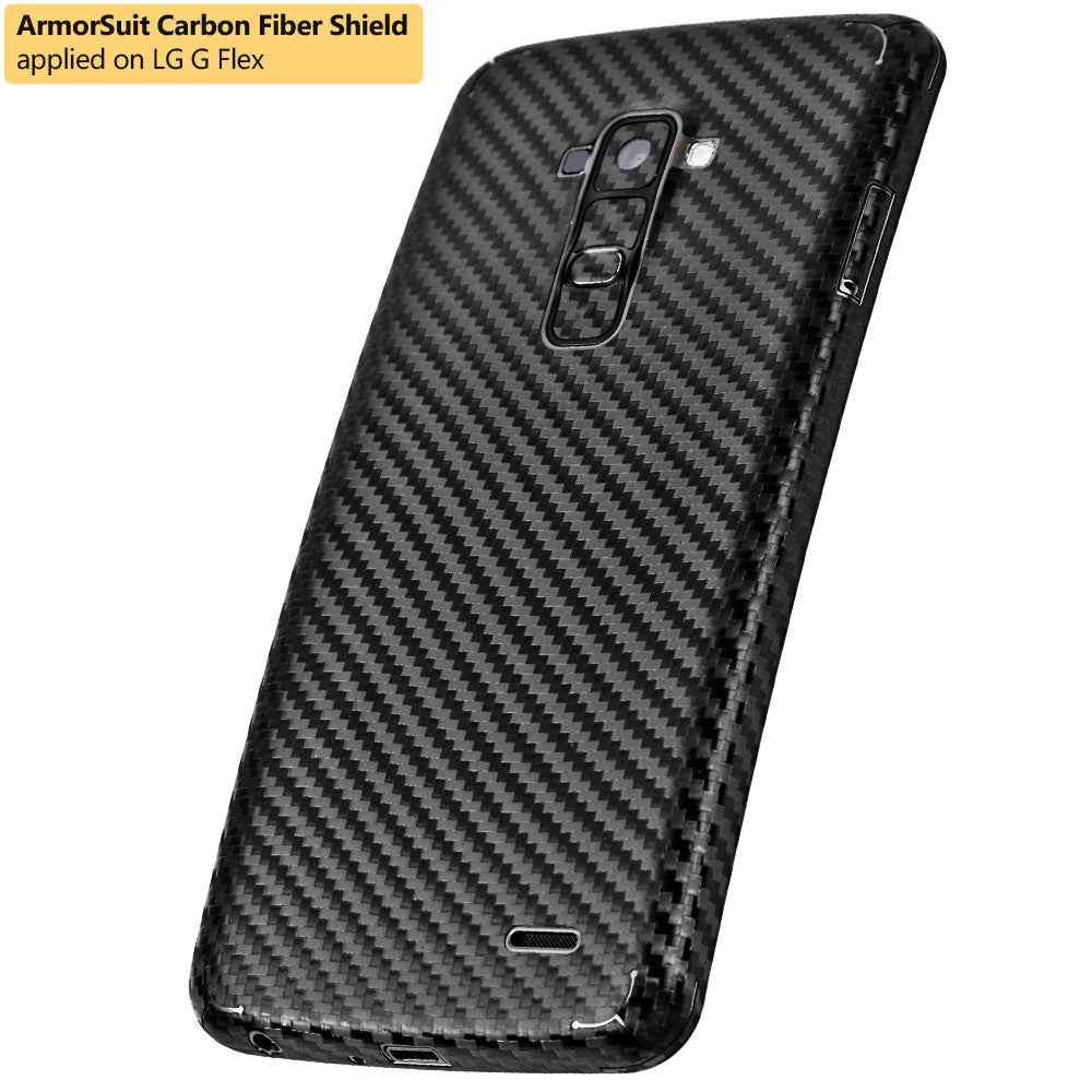 LG G Flex Screen Protector + Black Carbon Fiber Film Protector