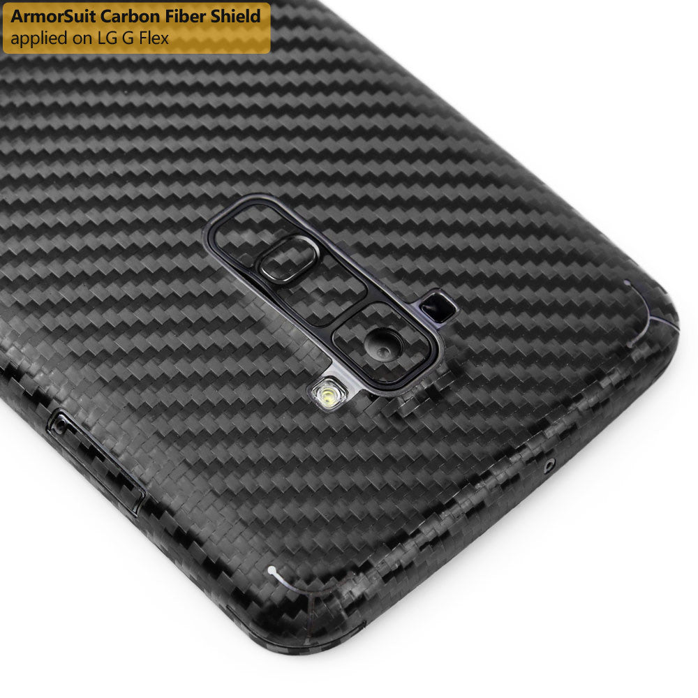 LG G Flex Screen Protector + Black Carbon Fiber Film Protector