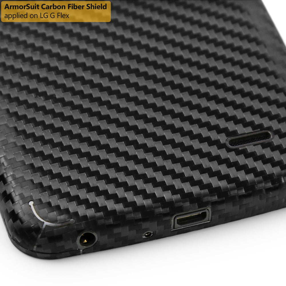 LG G Flex Screen Protector + Black Carbon Fiber Film Protector