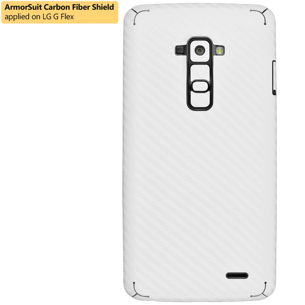 LG G Flex Screen Protector + White Carbon Fiber Film Protector