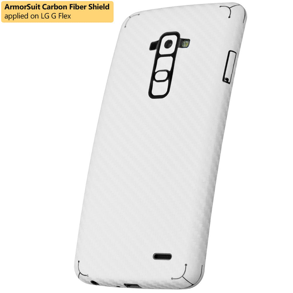 LG G Flex Screen Protector + White Carbon Fiber Film Protector