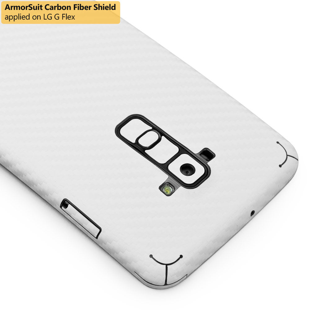 LG G Flex Screen Protector + White Carbon Fiber Film Protector