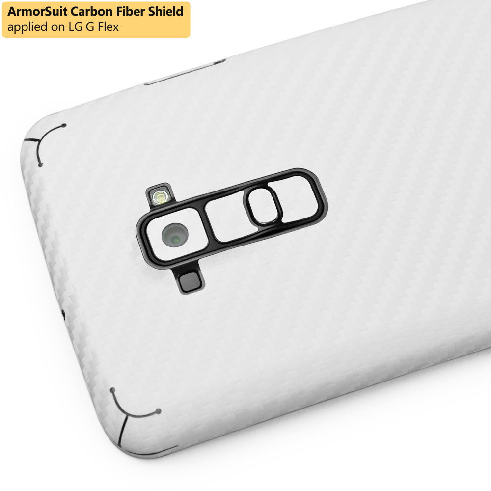 LG G Flex Screen Protector + White Carbon Fiber Film Protector
