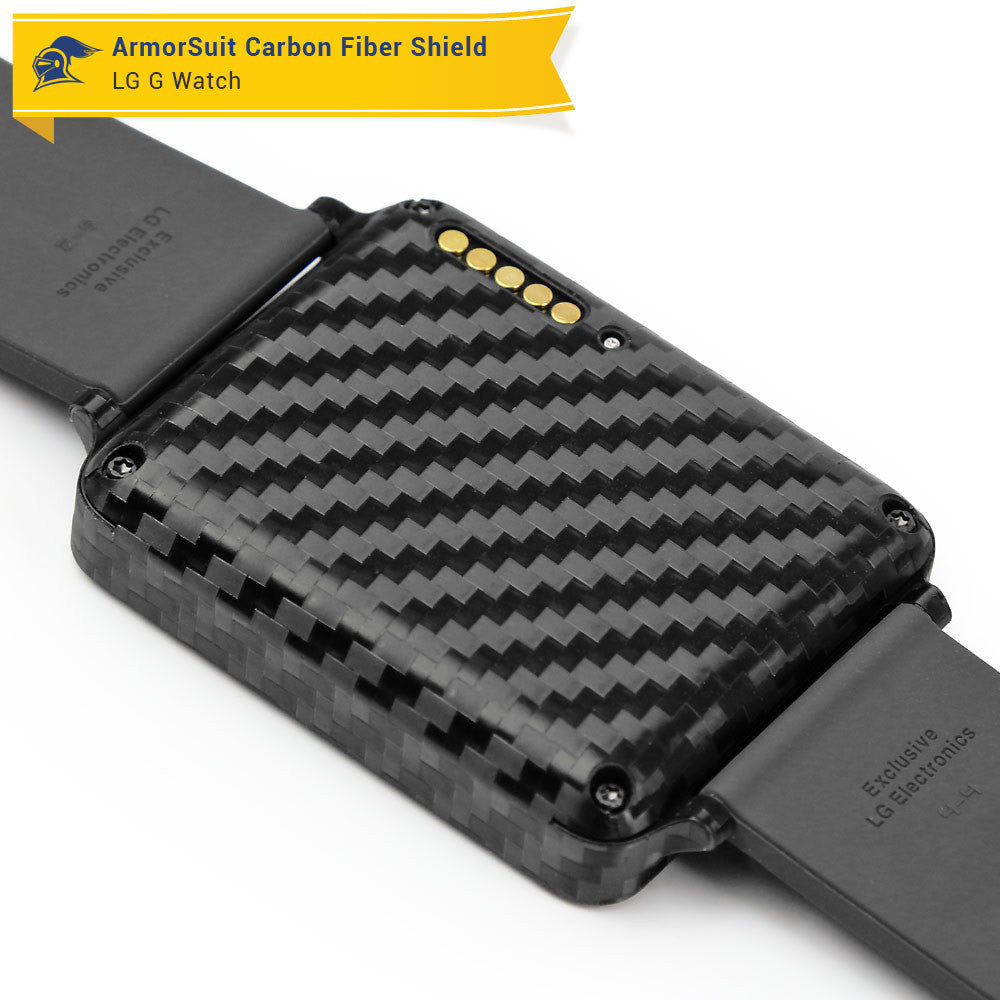 LG G Watch Screen Protector + Black Carbon Fiber Film Protector