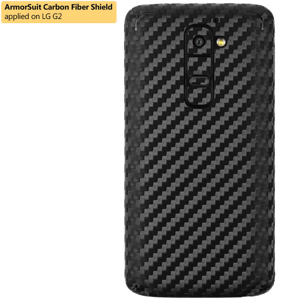 LG G2 Screen Protector + Black Carbon Fiber Film Protector