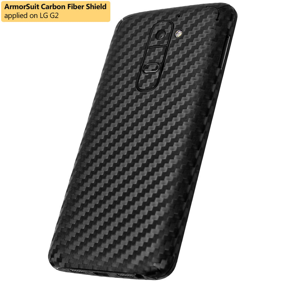 LG G2 Screen Protector + Black Carbon Fiber Film Protector