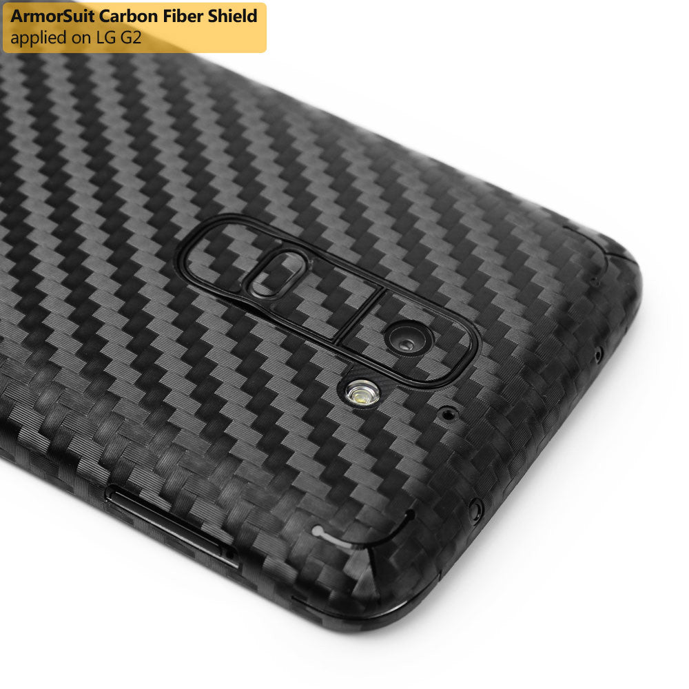 LG G2 Screen Protector + Black Carbon Fiber Film Protector