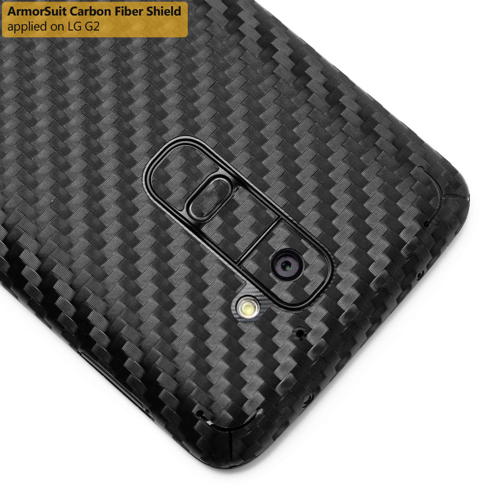 LG G2 Screen Protector + Black Carbon Fiber Film Protector