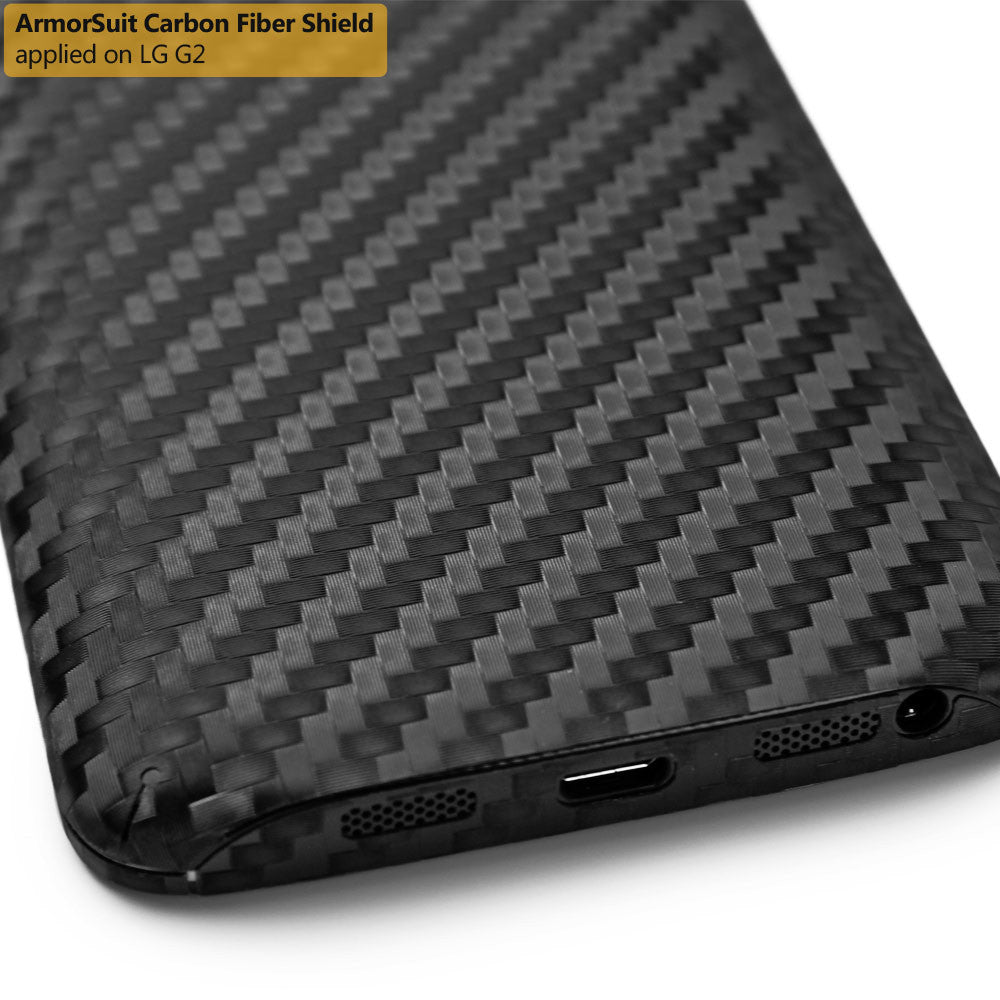 LG G2 Screen Protector + Black Carbon Fiber Film Protector