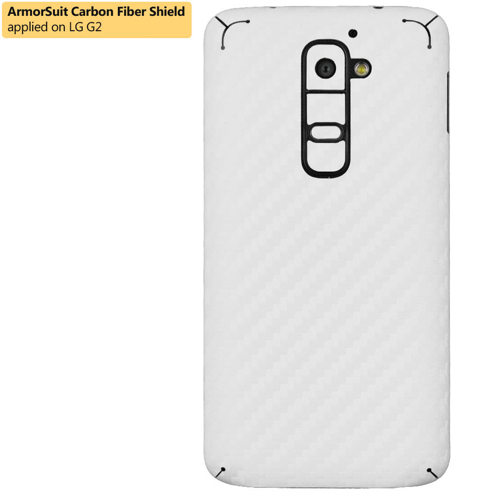 LG G2 Screen Protector + White Carbon Fiber Film Protector
