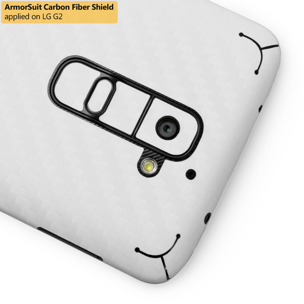 LG G2 Screen Protector + White Carbon Fiber Film Protector