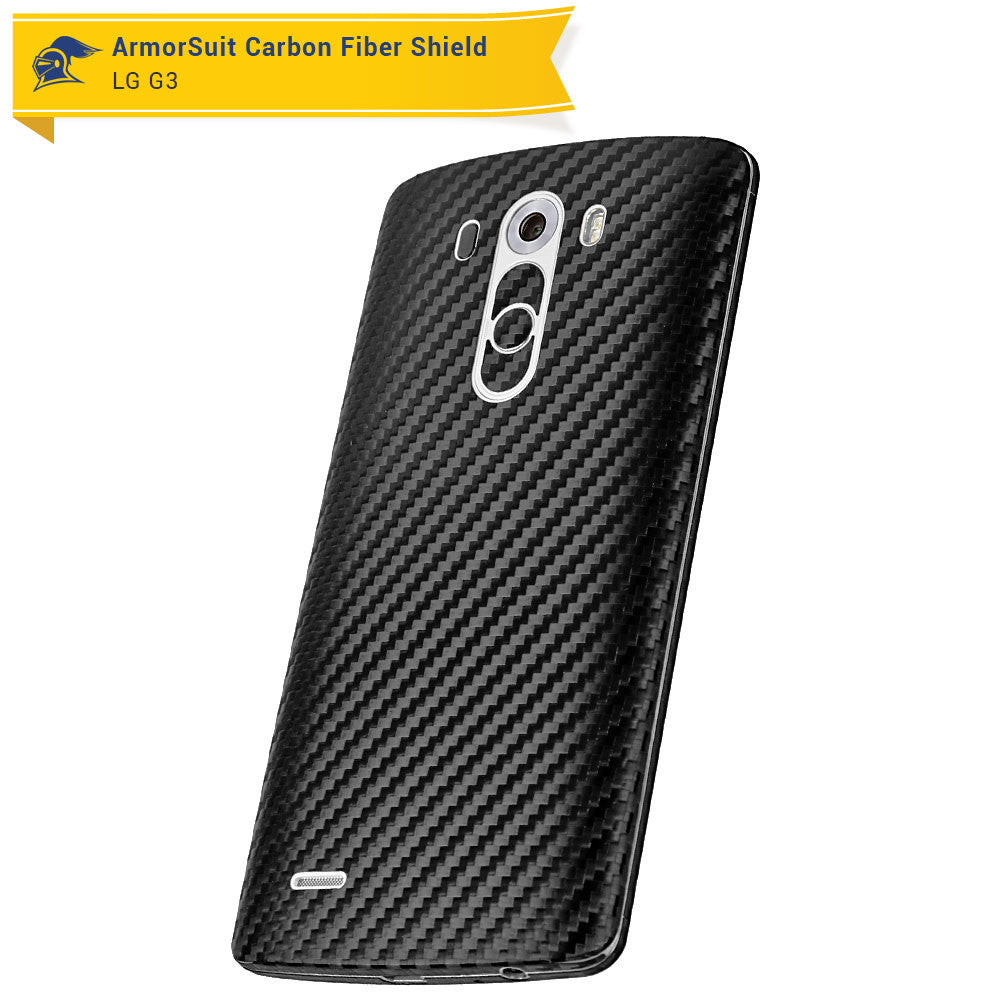LG G3 Screen Protector + Black Carbon Fiber Film Protector